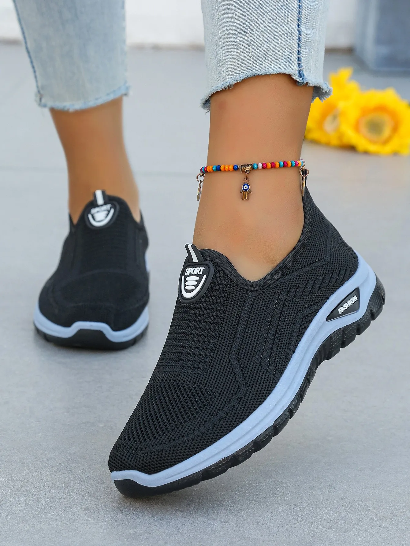 Damen Sommer Neue Atmungsaktive Slip-On Schuhe Weiche Sohle Leichtgewichtig Bequem PVC-Material Freizeitschuhe Einfach zu Tragen – Detail 5