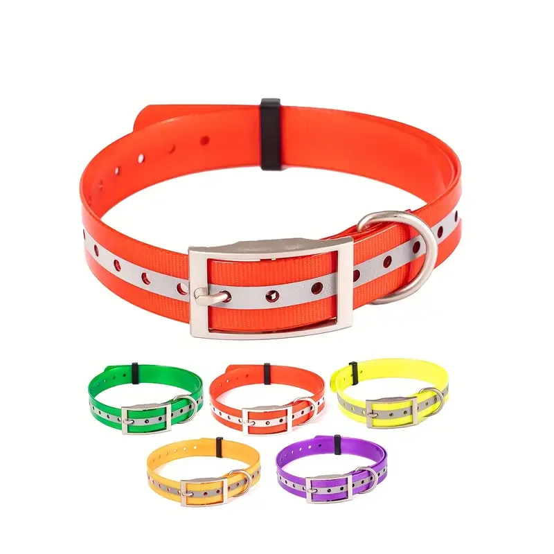 Wasserdichtes TPUDog-Halsband, reflektierend, geruchsabweisend, verstellbare Metallschnalle, langlebiges Haustierhalsband für mittelgroße und große Hunde, Outdoor-Training – Detail 1