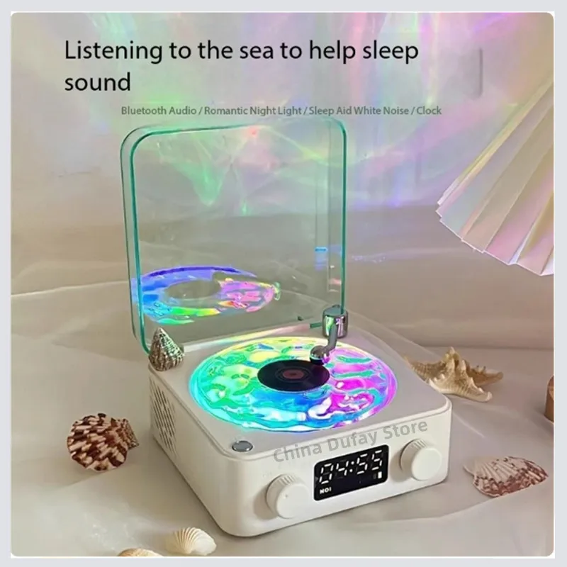 Portable Retro Bluetooth Speaker White Noise Sleep Aid Music Box Colorful Ambient Light Support TF Card MP3 Music Player