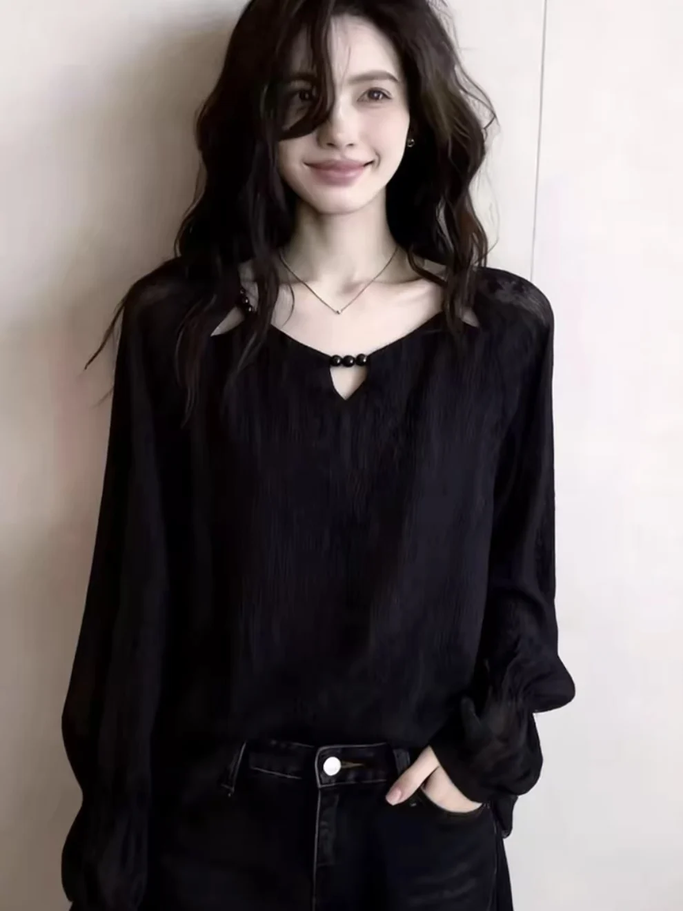 

plus Size Summer New Design Sensation Slimming Unique Beautiful Eye-Catching Loose Top French Style Skin-Friendly Breathable