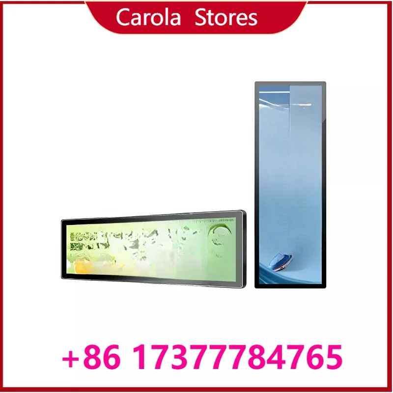Long Strip Wall Mounted HD Advertising Display Bar Type Digital Screen for Retail Cabinet Promotion