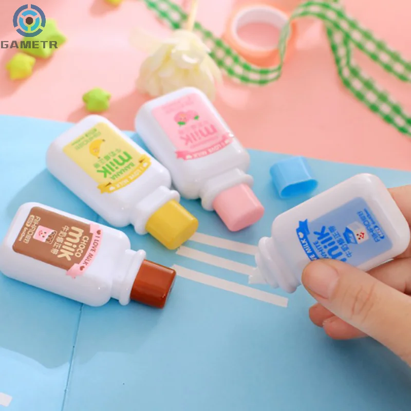 1 buah botol susu pita koreksi portabel Kawaii putih korektor hadiah promosi alat tulis siswa hadiah perlengkapan kantor sekolah