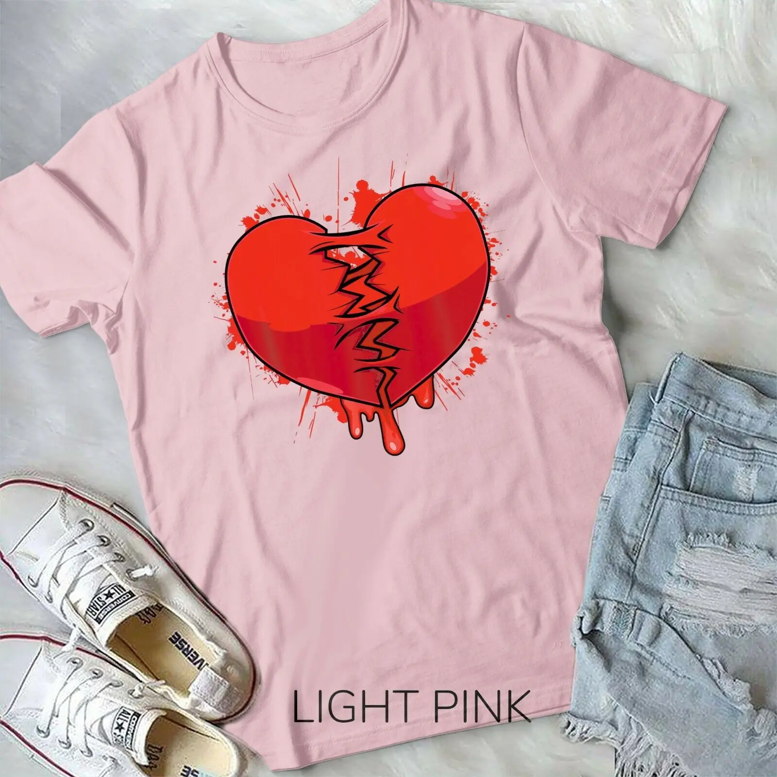 Broken Heart Heartbroken Sad Valentine Break-up Divorce T-Shirt Unisex T-shirt