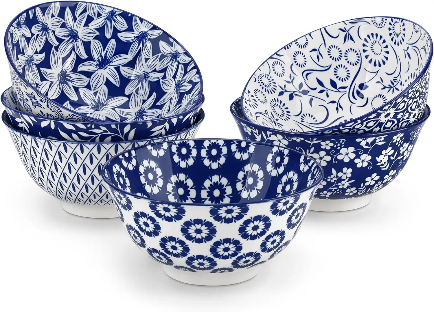 

24 oz Cereal Bowls set of 6, Ceramic Soup Bowls for Kitchen, Dishwasher & Microwave Oven Safe- for Cereal, Soup, Pasta, Salad, B