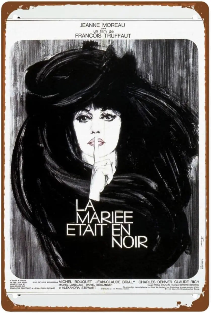 Posters For Room Aesthetic Man Cave Decor The Bride Wore Black Movie Art Deco Metal Wall Tin Sign Retro Gift Vintage Decorations