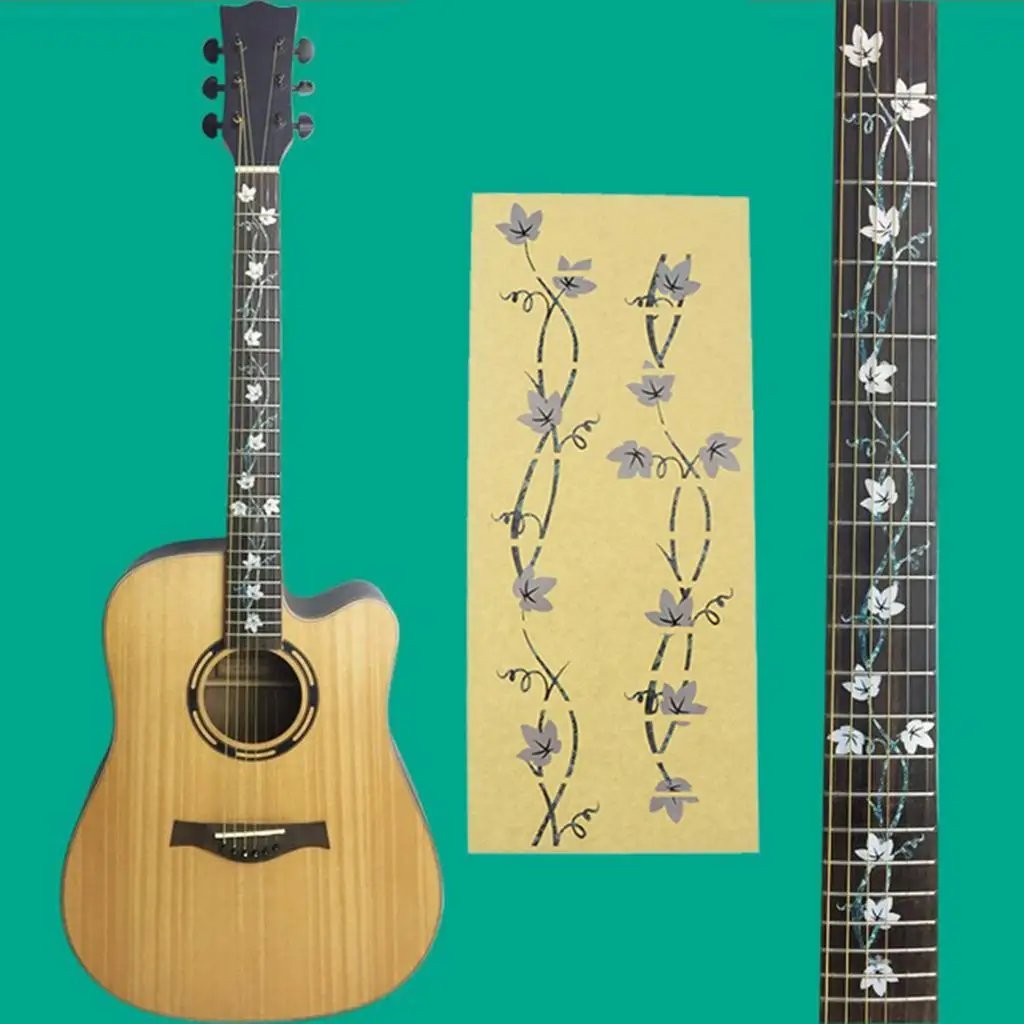 Finest Guitars Fretboard Decals Sticker DIY Flower Pattern for Acoustic Folk