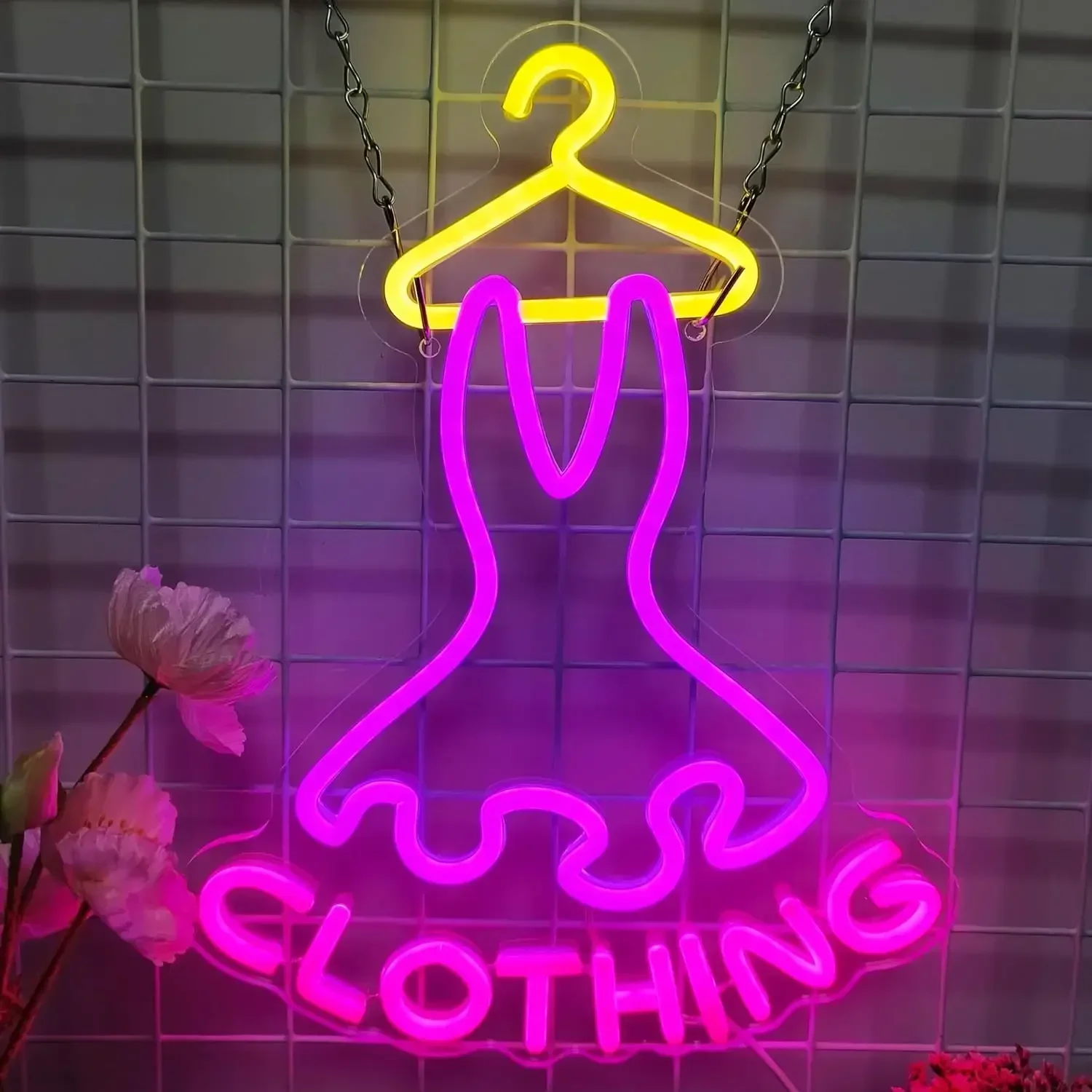 Dresses Neon Sign Clothing Store LED Neon Light Sign for Dressing Room, Fitting Room Dance Room Business Decor Neon Light