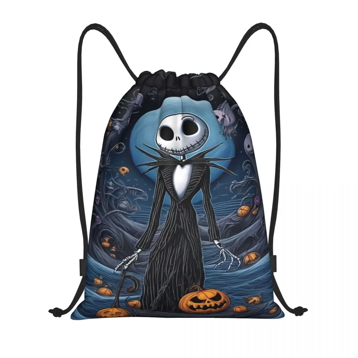 Custom The Nightmare Before Christmas Drawstring Bag for Training Yoga Backpacks  Halloween Jack Skellington Sports Gym Sackpack