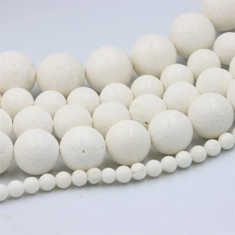 Fashion Trendy Natural White Sponge Coral Round Beads Charms For Jewelry Making DIY Tribal Necklaces Earrings Accessories Gifts