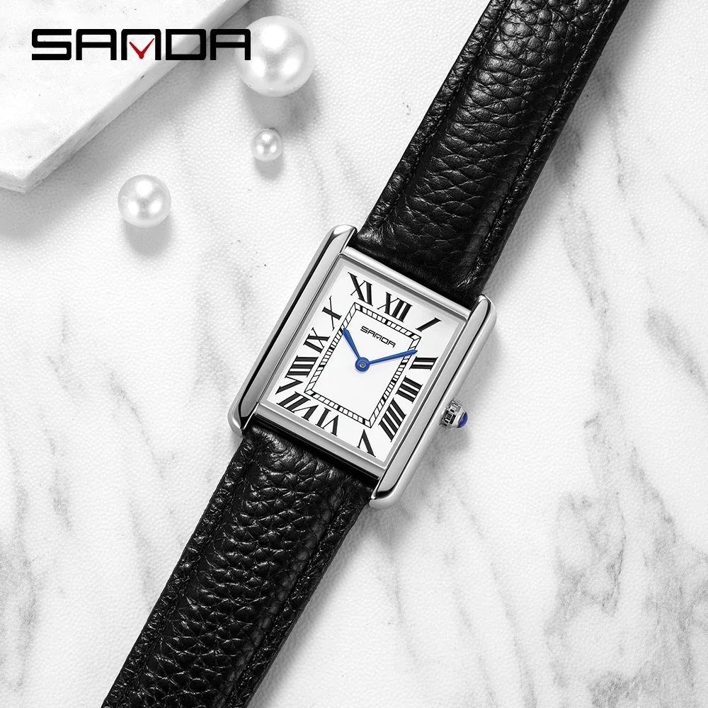 Sanda marca casal relógio de quartzo simples moda feminina relógios casuais esportes à prova dwaterproof água design original homem relógio reloj mujer