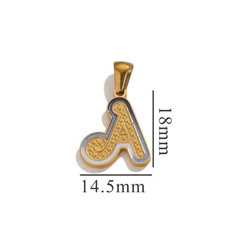10Pcs/Lot 18K Gold Plated Stainless Steel Alphabet Charms for DIY Pendant Necklace Keychain Jewelry Findings Accessories