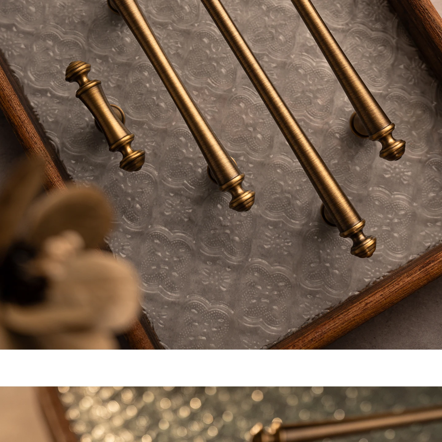 Antique brushed brass cabinet pull 3