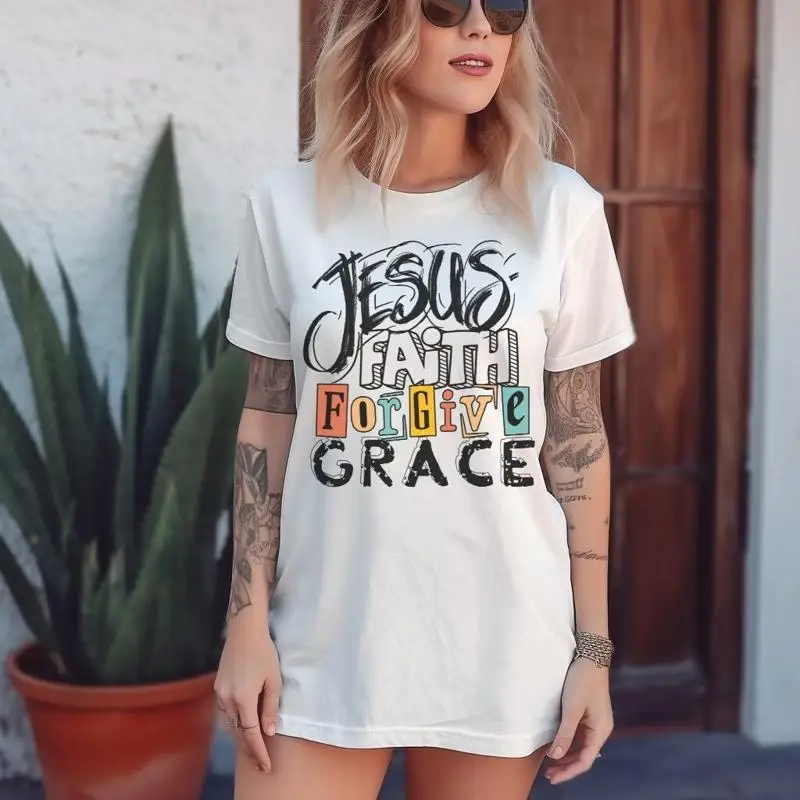 

Jesus Faith Forgive Grace Retro Vintage 90S T Shirt Simple Guidelines To Live By Sacred Teachings Of Love Like Tee Gift