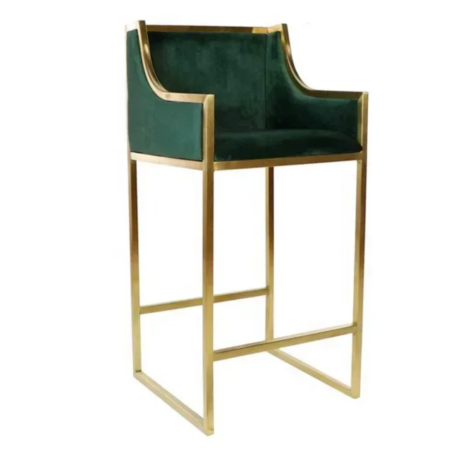 Hot Selling High-end lime green velvet fabric bar chair design furniture