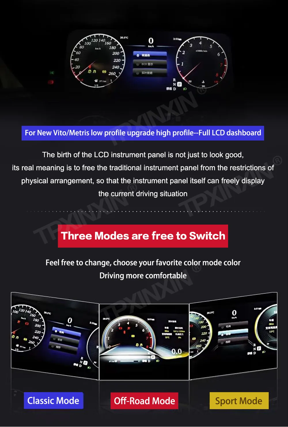 Digital Cluster Virtual Cockpit Speed Meter Instrument Cluster For Mercedes-Benz Vito 2013-2021 W447 Dashboard Car Accessories