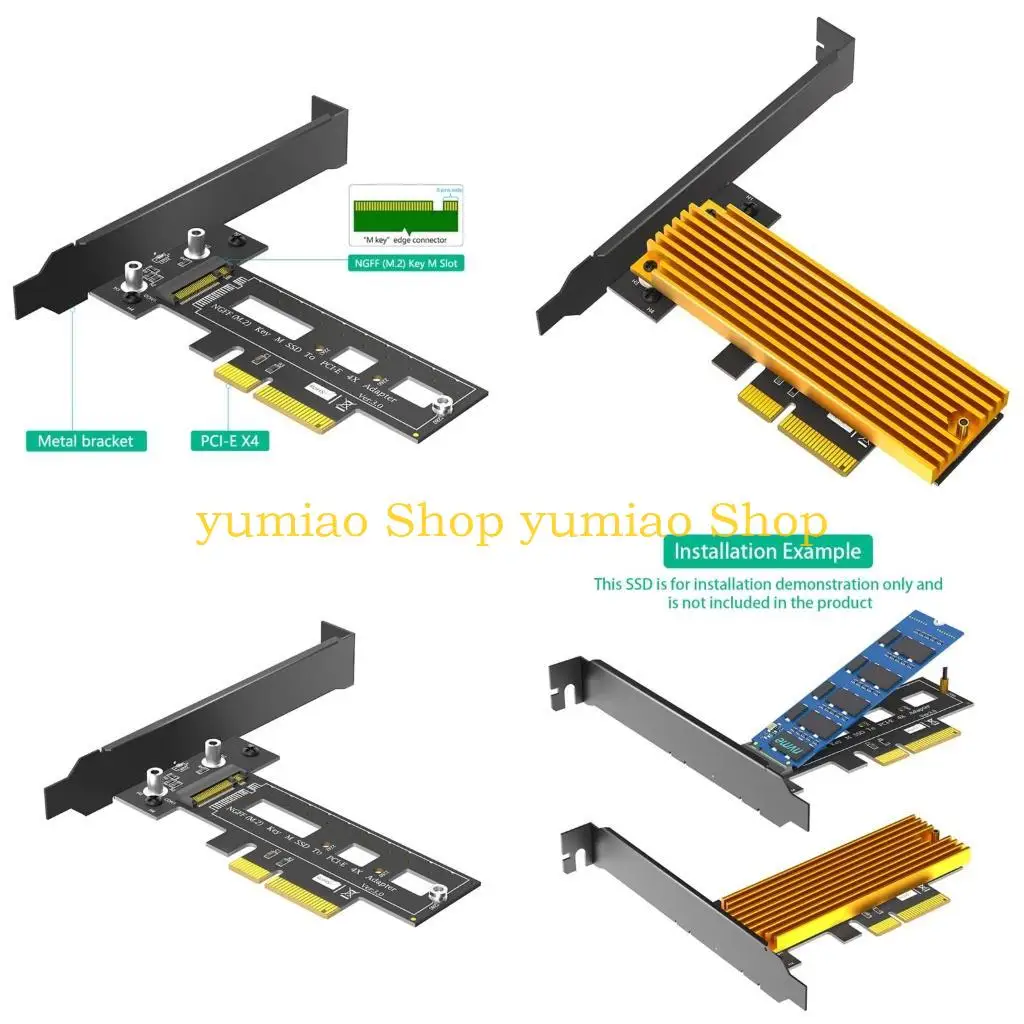 587B M.2 NGFF PCIE to PCIE 4X Host Adapter Card Support M.2 PCIe NVMe AHCI