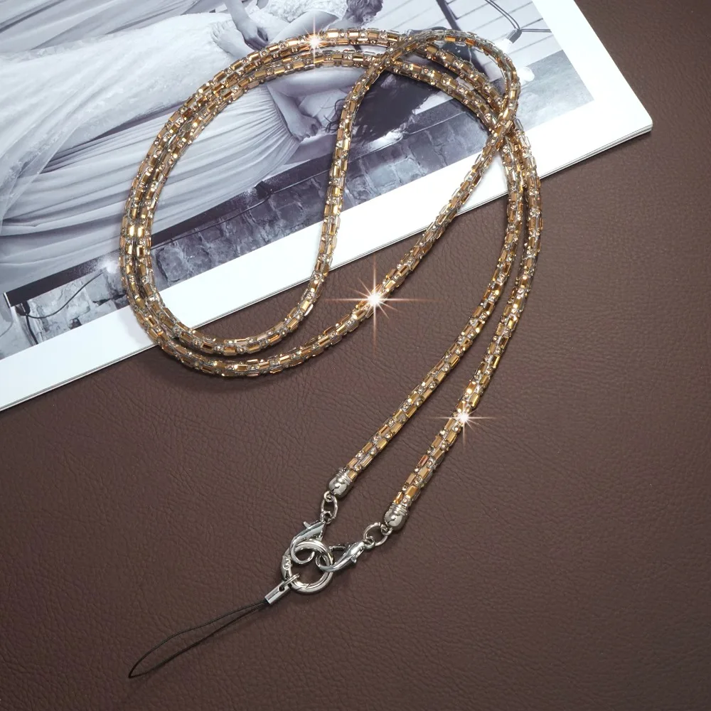 

Glitter Crystal Rhinestone Phone Lanyard Bright Bling Bling Phone Anti-lost Rope Hanging Ornaments Phone Accessories