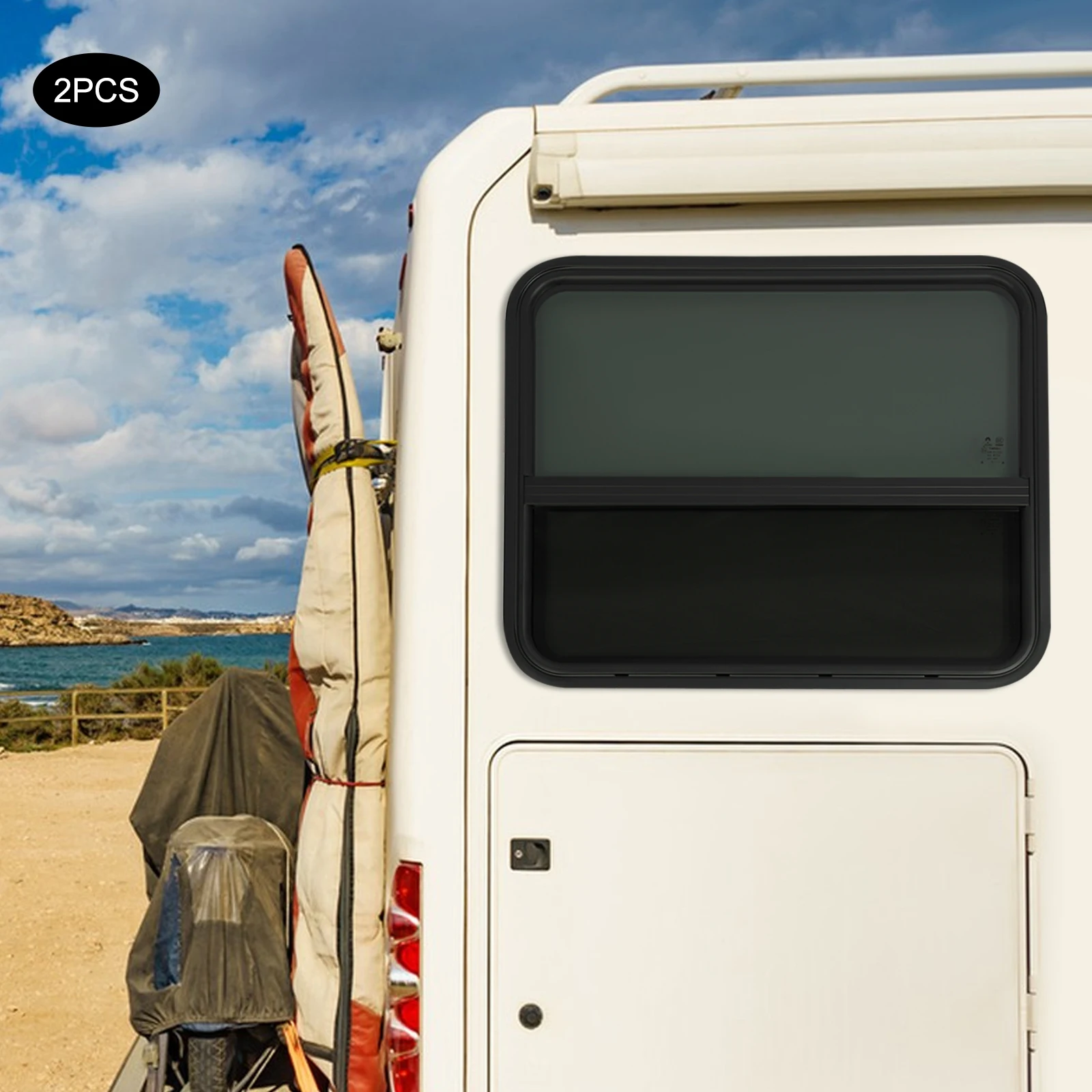 30x24 بوصة عمودي RV نافذة سبائك الألومنيوم الزجاج المقسى مع مشبك شاشة الحشرات على تركيب العالمي صالح لشاحنة التخييم