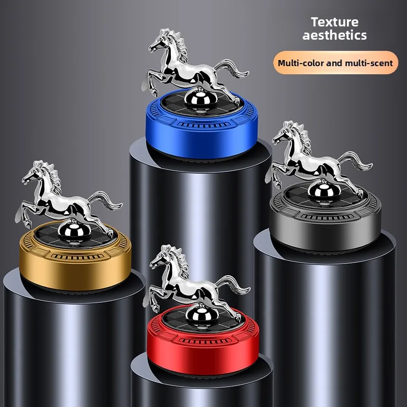 

WW22 new car perfume aromatherapy solar year of the horse ornament rotating car decorations lasting light fragrance men