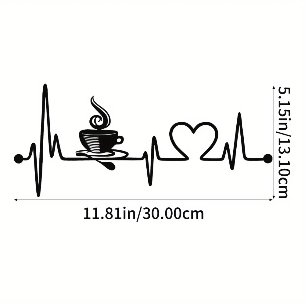 1PC Vintage Heartbeat Metal Wall Sign, Cute Coffee Decor for Home and Bar, Perfect Gift for Coffee Lovers, Kitchen Cafe Art