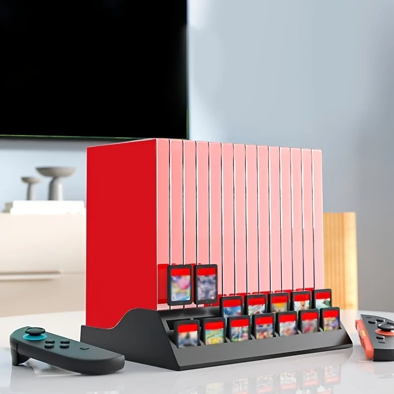 14-in-1 Game Card Holder for Nintendo Switch 2 ABS Storage Rack for Cartridges and Discs Compact Case for Gaming Collection