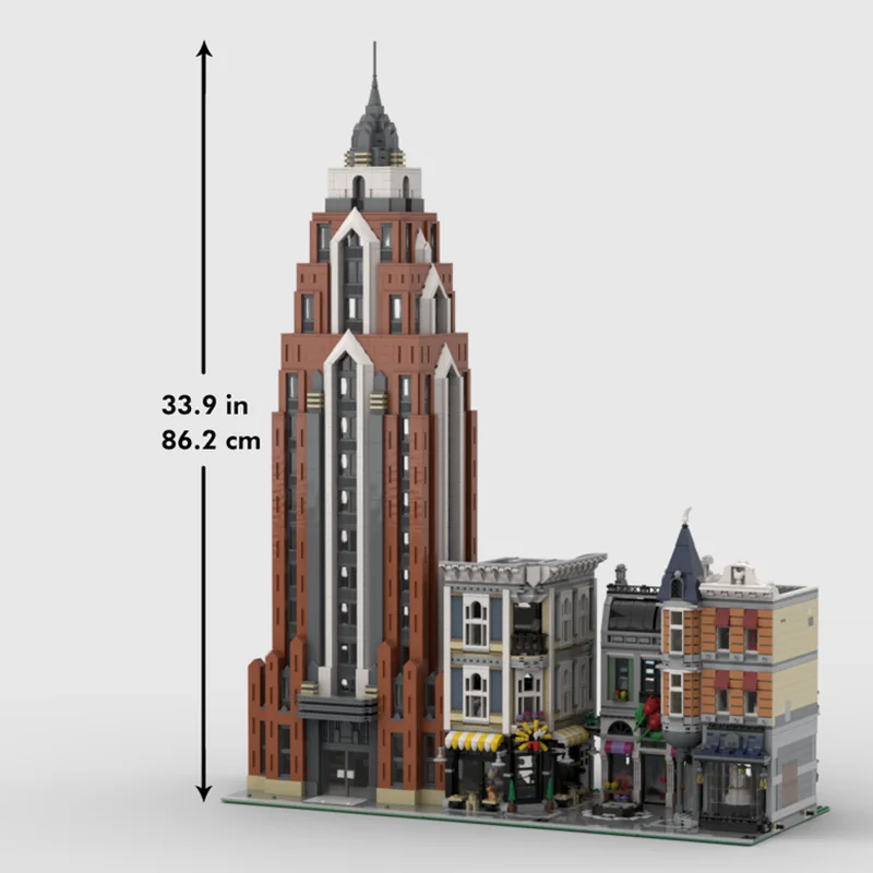 3983 pz MOC Art Deco Grattacielo 4 Modello Modulare Blocchi di Costruzione Architettura Assemblare giocattoli FAI DA TE idea regali Di Natale Mattoni