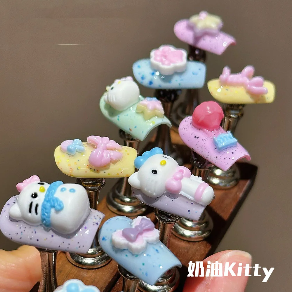 1pc Silicone Hello Kitty Cake Nail Art Decoration Mold DIY Nail Embellishment Manicure Design Reusable Nail Stamping Accessories