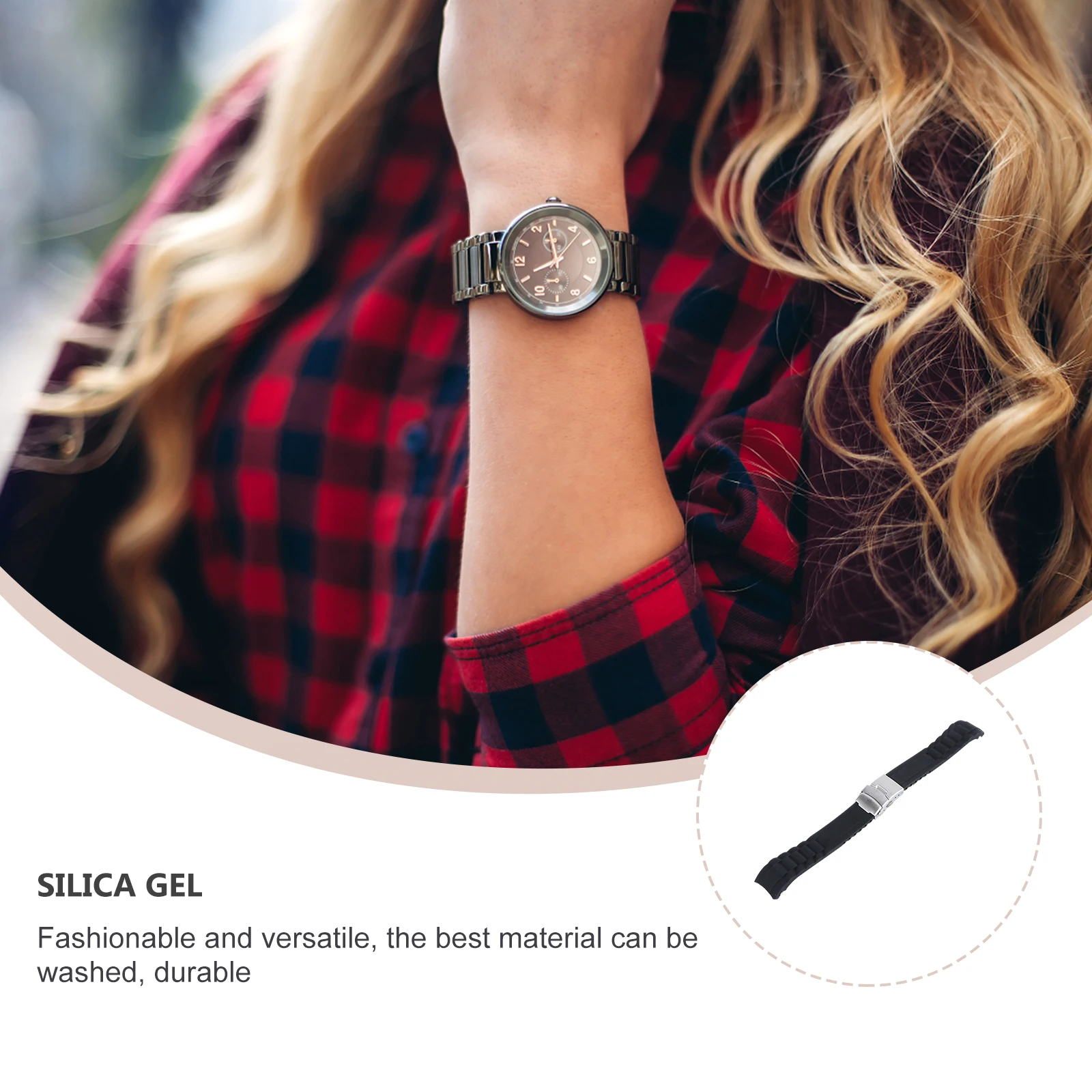 

Watch Bands Insurance Buckle Strap Watches for Men Intelligent Silicone Watchband