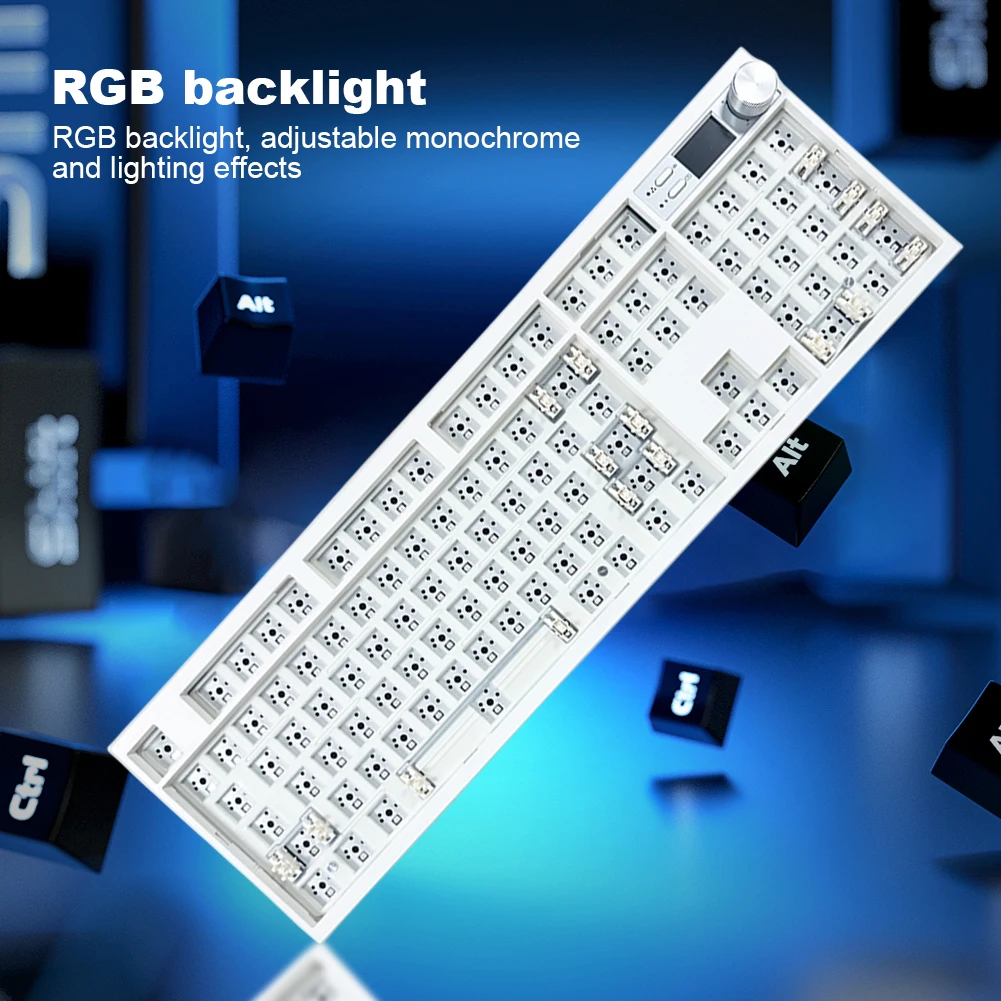 GMK67 75% حشية لوحة المفاتيح الميكانيكية اللاسلكية BT5.0/2.4G مجموعة لوحة المفاتيح الميكانيكية اللاسلكية/السلكية المخصصة RGB بإضاءة خلفية عبر