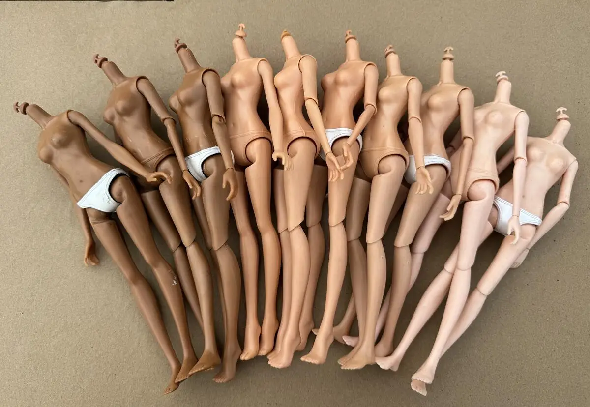 MC2 رؤساء دمية المفاصل الهيئات الصلبة الأبيض عارية بني داكن لون البشرة الفتيات رئيس الجسم الاطفال DIY بها بنفسك اللعب هدايا عيد الميلاد #3