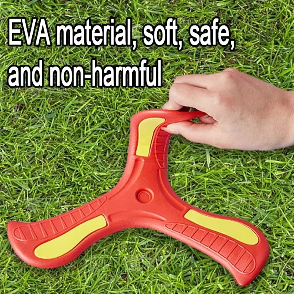 Soft EVA Luminous Boomerang Interactive 360 Degrees Returning Spinner Three-leaf Cross Flying Disc Children Boomerang Adult-