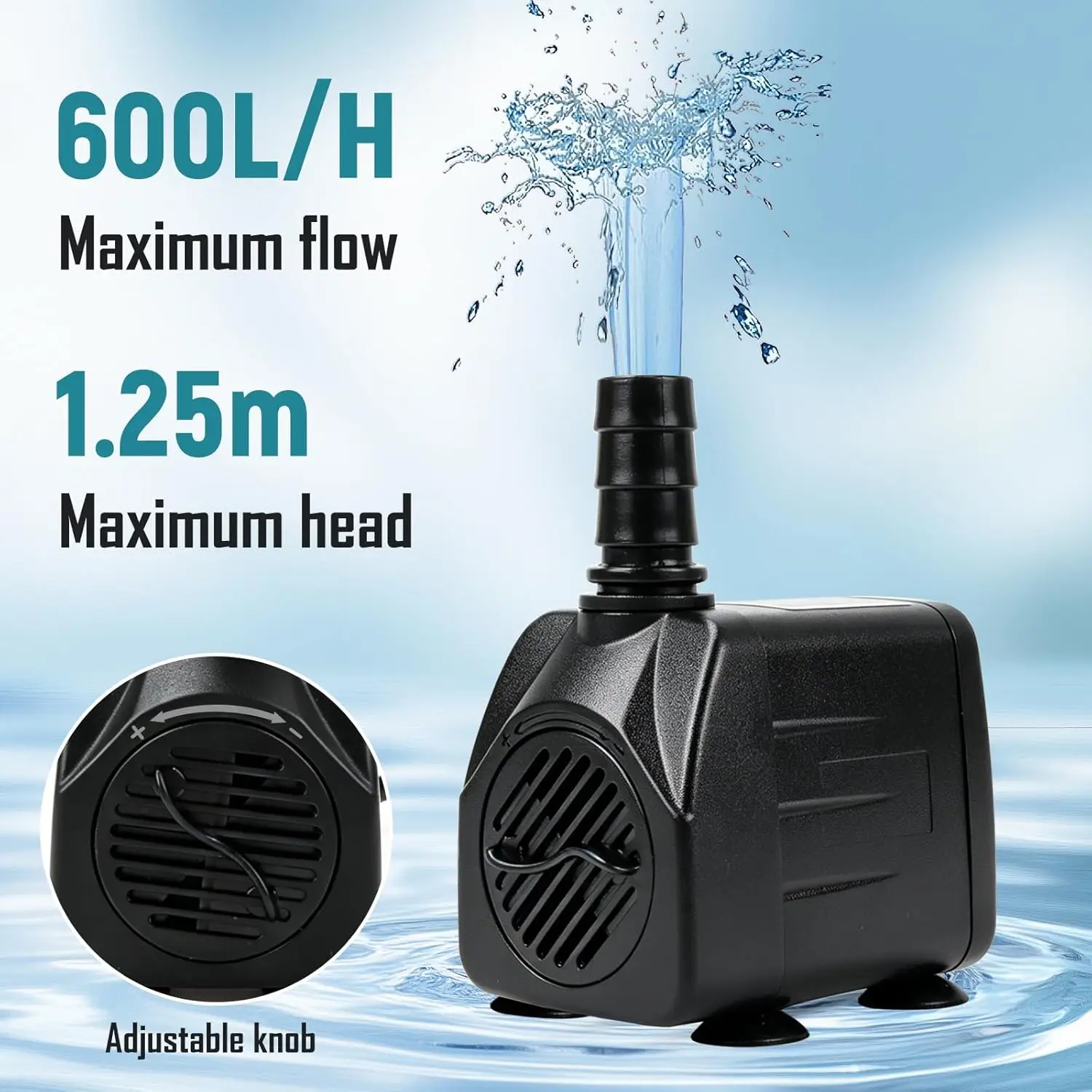 1 Stück AC 220V Tauchwasserpumpe (3W/5W/8W/10W) mit EU-Stecker – Geeignet für Aquarien, Brunnen, Fischteiche und Gartenwasser – Detail 3