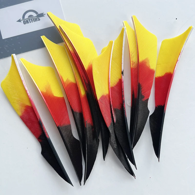 50Pcs/Lot ONTFIHS 4 Inch Fletches Natural Turkey Feathers Arrow Hunting Fletching for DIY  Archery  Archery Accessories