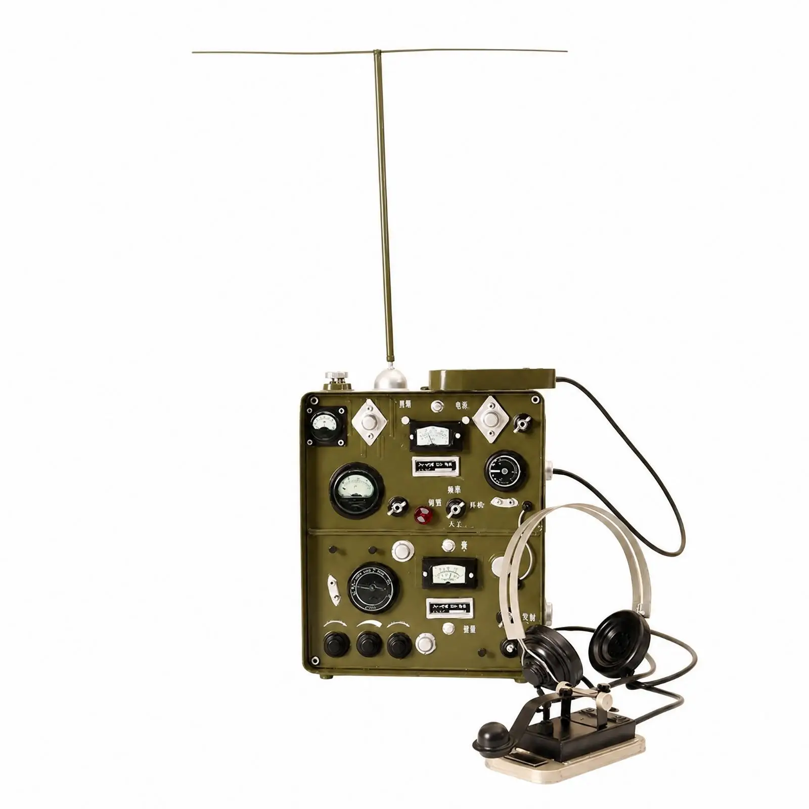 Retro Radio Telegraph Machine Replica Iron Art Decor for Desk Tabletop Vintage Communication Gift