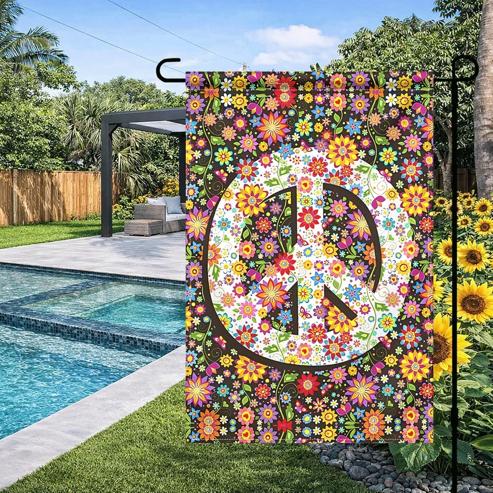 

1PC Floral Skull Garden Flag, Mexican Day of the Dead Decorative Outdoor Flag, Colorful Flower Pattern Yard F