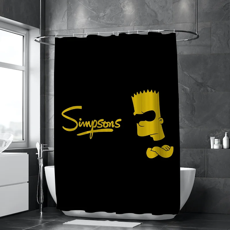 The Simpsones Bathroom Shower Curtains for the Home Shade Curtain Accessories Bath Bedrooms Waterproof Fabric Opaque Products