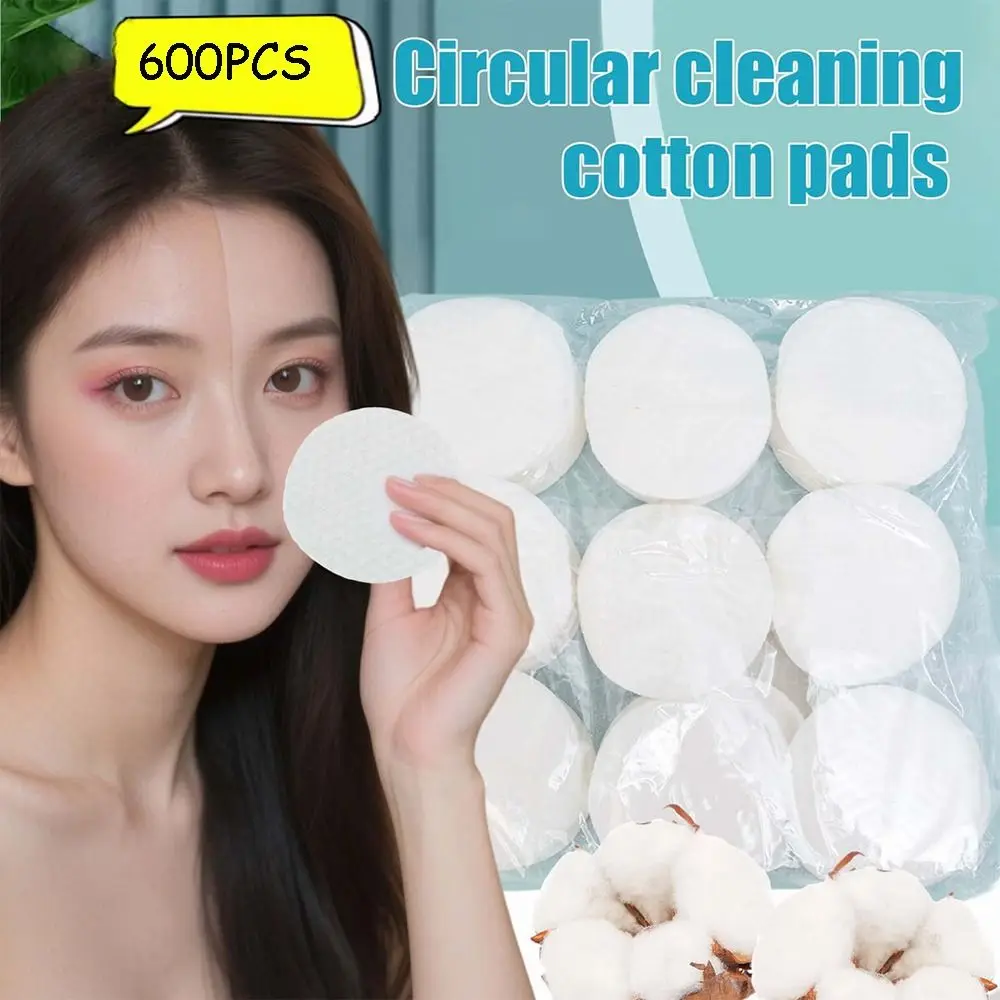 Lingettes de maquillage jetables en coton, 600 pièces, respectueuses de la peau, tampons dissolvant doux à texture de perles, tampons cosmétiques, outil de soins du visage
