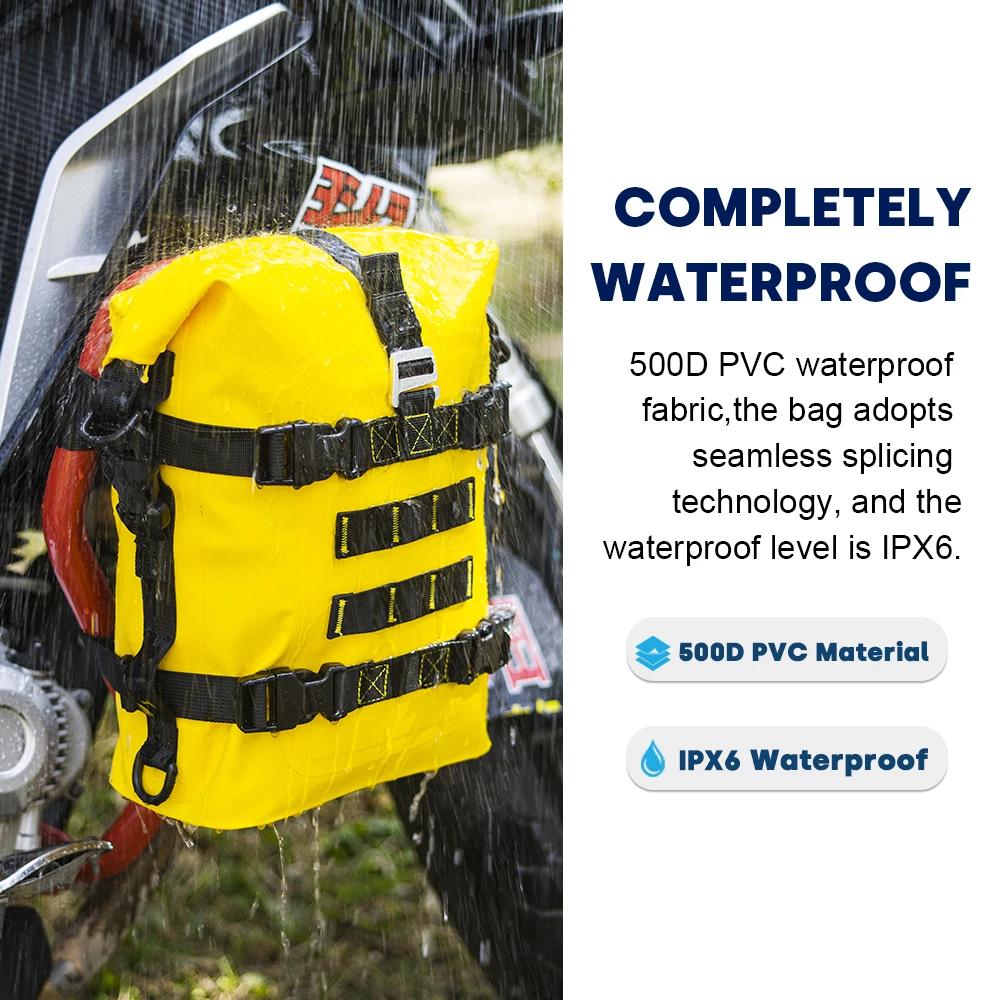 Waterproof Motorcycle Crash Bar Guard Bag 8L Motorbike Rear Storage Tool Pouch Electric Scooter Moto Touring Rider Luggage Bag