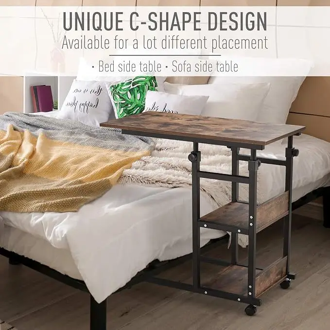 Floor-to-ceiling bedside horizontal movable bed desk multi-functional bedside lifting desk