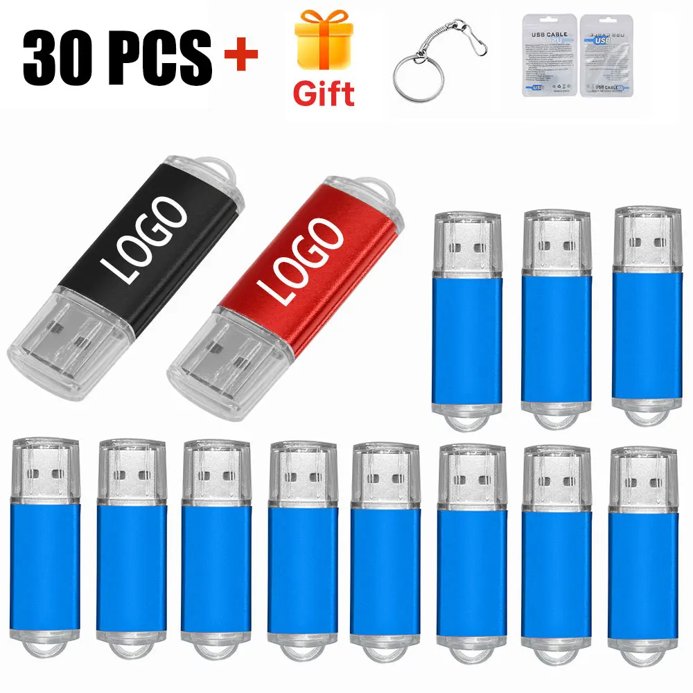 

30pcs/lot High Speed Rotatable Usb 2.0 Pen Drive 4gb 8gb 16gb Flash Drive 32gb 64gb Metal Memory Stick U Disk Photography Gift