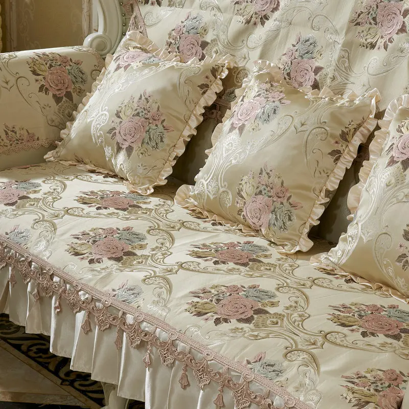 

European Style Country Sofa Cushion Cover Fabric Art Four Seasons Lady Protector Home Decorative Dustproof Cover
