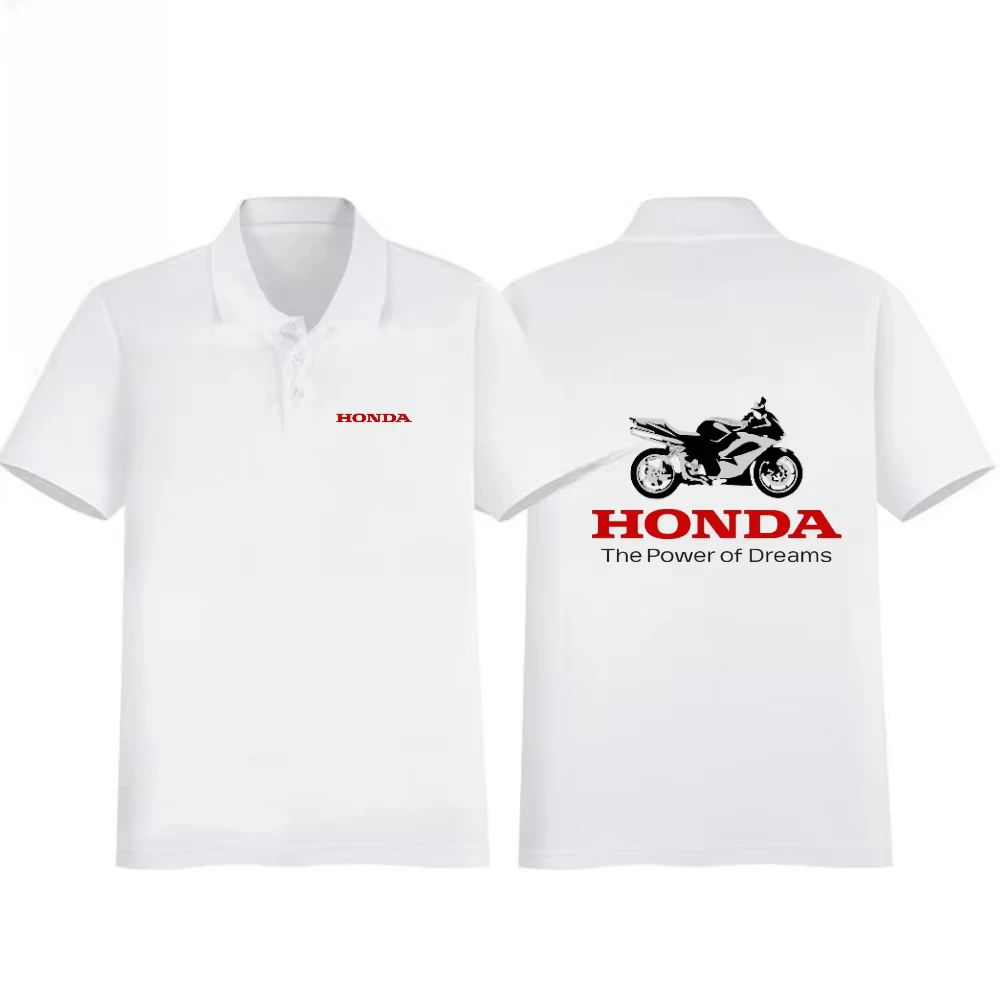 

Honda 2025 Men's POLO Shirt Brand Printing Simple Breathable Short-sleeved Loose Lapel Riding T-shirt Couple Racing Clothes