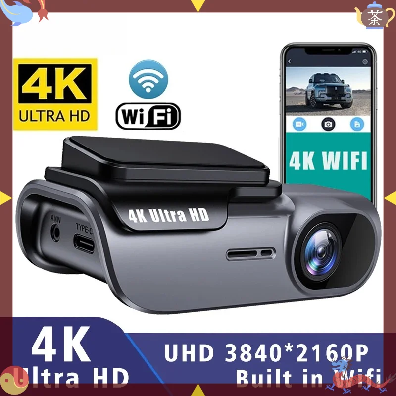 

Видеорегистратор HONG TONG NEW 4K с Wi-Fi, автомобильная камера, видеорегистратор, черный ящик, круглосуточное видеонаблюдение, ночное видение