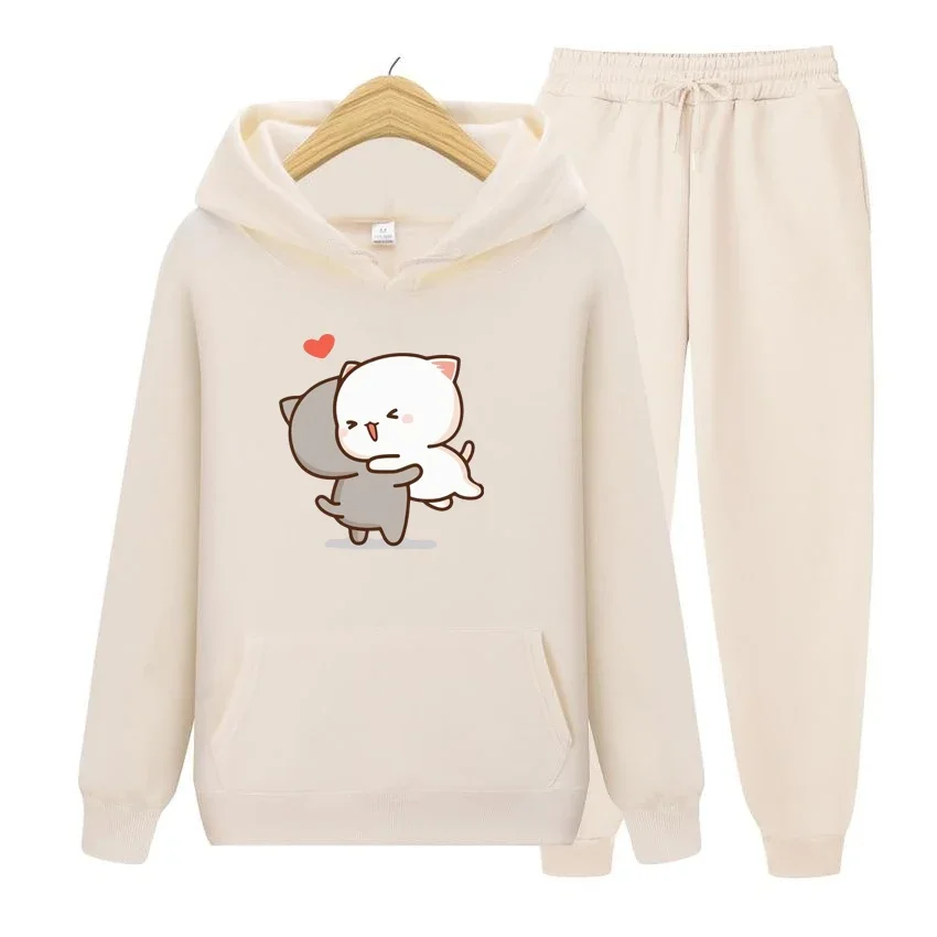 

Peach And Goma Cartoon Print Men Women Hoodie Set Casual Oversized Pullover Popular Sweatshirt Fashion Trend Unisex Clothing