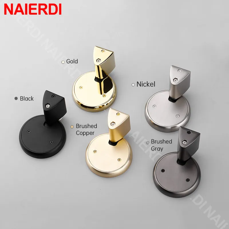 NAIERDI Adjustable Door Stopper Mechanical Zinc Alloy Windproof Non-punch Door Stop Door Holders Protect Wall Door Hardware