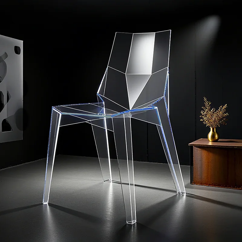 Nordic Poly Chair, Modern Creative Dining  Leisure  Transparent Chair Outdoor Chair Simple Negotiation