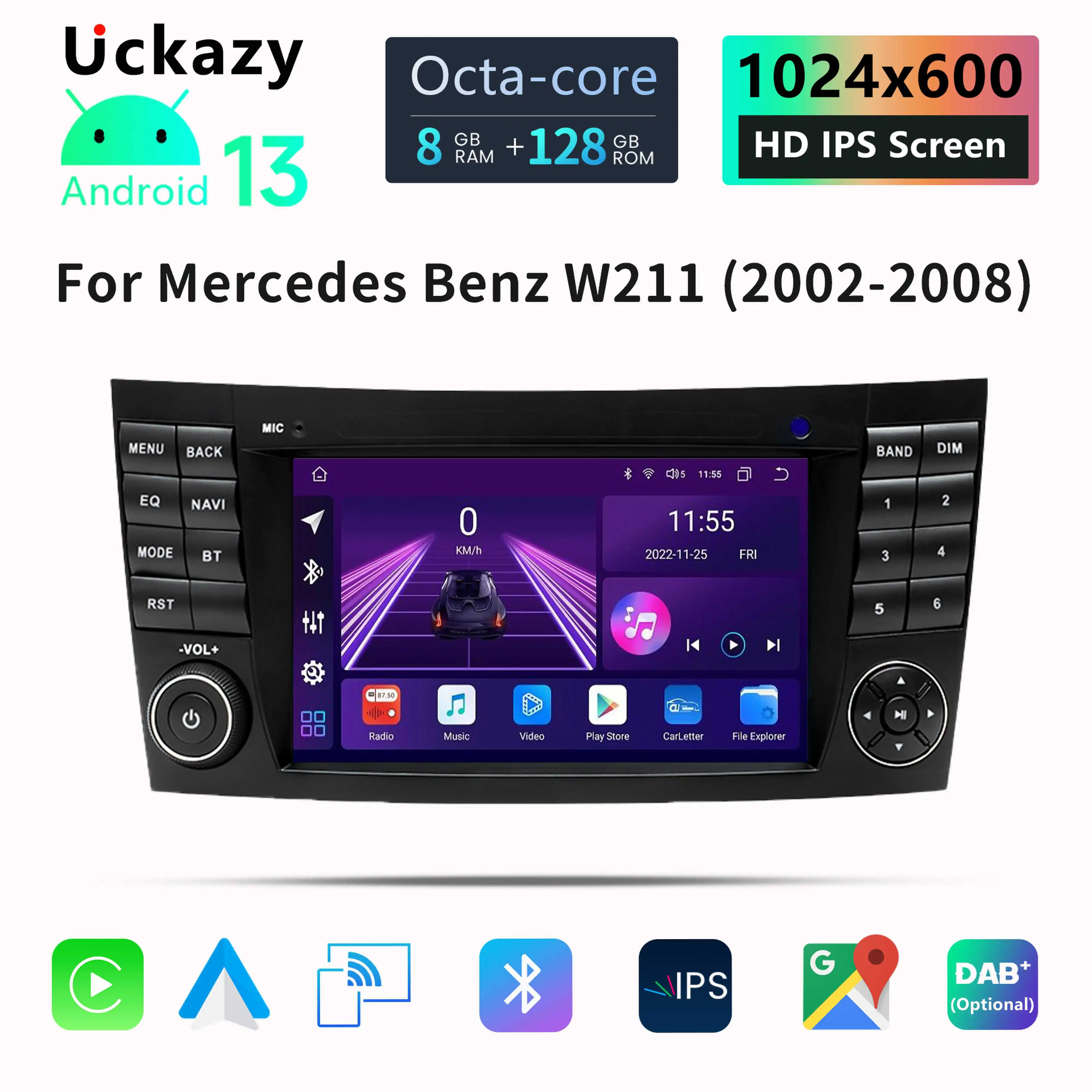 AutoRadio 2 din Android 13 For Mercedes Benz E-class W211 E200 E220 E300 E350 E240 E280CLSCLASS W219 Multimedia Stereo Head Unit