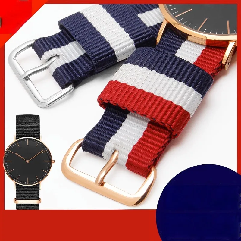 Universal Various Brand Color Matching Nylon Watch Strap 12/13/14/16/17/18/19/20/21/22mm