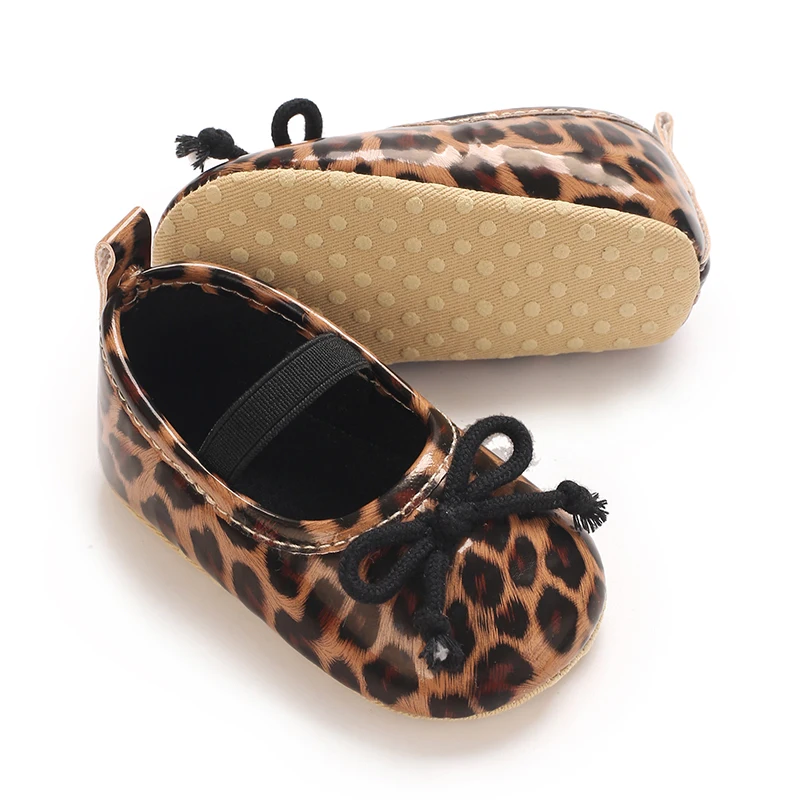 Spring and summer fashion trends, leopard print bow princess shoes, baby girls' walking shoes