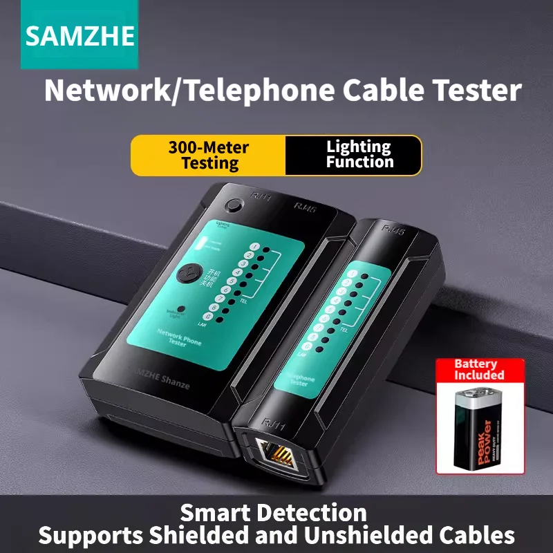 

Многофункциональный тестер кабелей SAMZHE, тестер сетевых проводов LAN для RJ45/RJ11, тестер целостности цепи для дома и инженеров, профессиональный набор инструментов